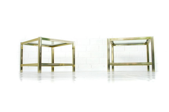 Image 1 of 1 of 2 Italian Hollywood Regency Bi-Color Side Table, Beistelltisch