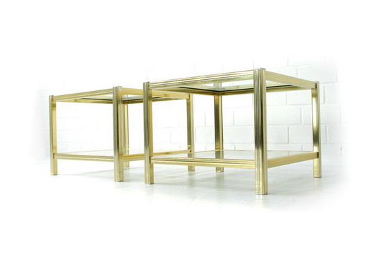 Image 1 of 1 of 2 Italian Hollywood Regency Bi-Color Side Table, Beistelltisch