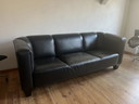 Josef Hoffmann Palais Stoclet Sofa aus schwarzem Leder