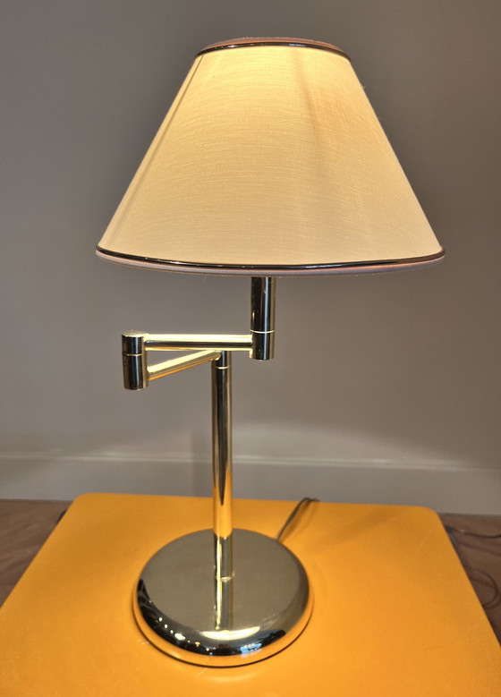 Image 1 of Sölken Messing-Schreibtisch / Hollywood Regency Tischlampe 