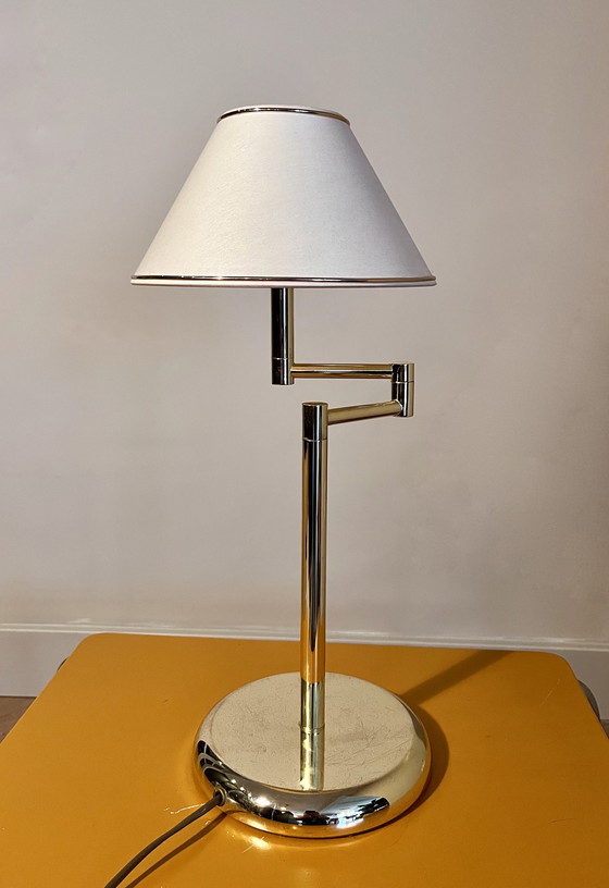 Image 1 of Sölken Messing-Schreibtisch / Hollywood Regency Tischlampe 