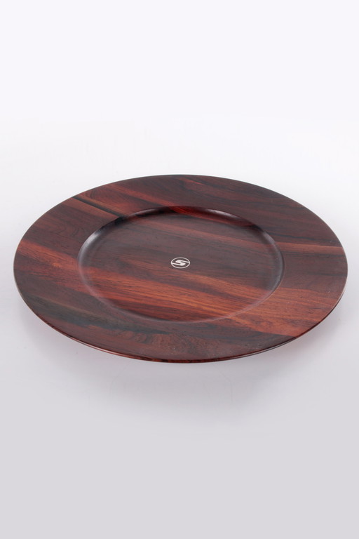 Vintage Rosenholz großer hölzerner Unterteller Dänemark, 1960er Jahre