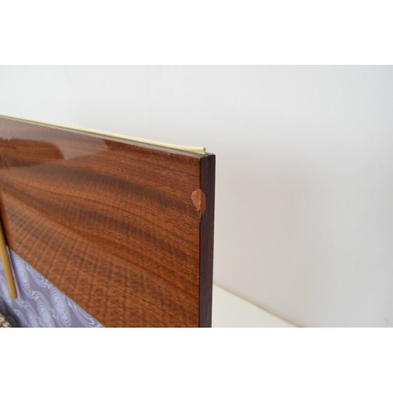 Image 1 of Vintage 3-Sitzer Sofa aus Stoff und Holz von Jitona, Tschechoslowakei 1970