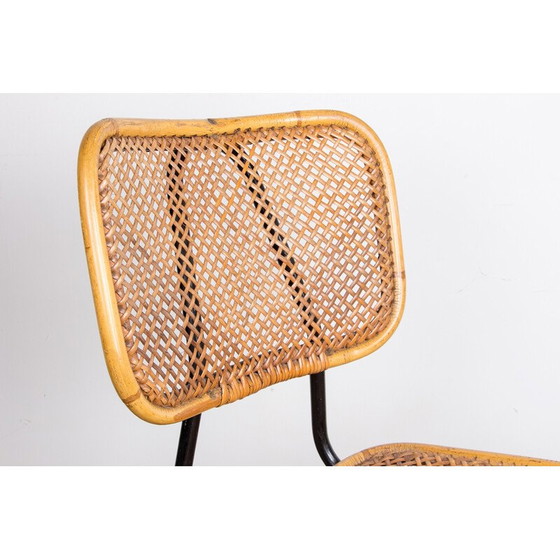 Image 1 of Vintage-Stuhl aus Rattan und Metall von Dirk van Sliedregt für Gebroeders Jonkers, Niederlande 1950