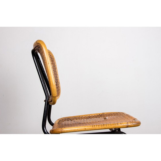 Image 1 of Vintage-Stuhl aus Rattan und Metall von Dirk van Sliedregt für Gebroeders Jonkers, Niederlande 1950