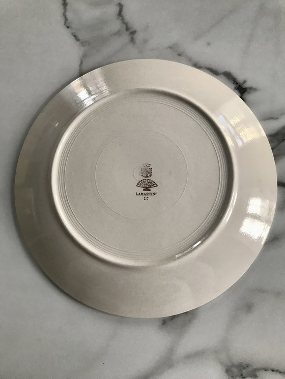 Image 1 of Antike runde Platte aus Fougères, Lamartine, Digoin, Sarreguemines