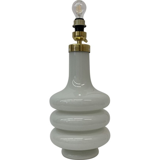 Vintage Tischlampe aus Glas und Metall, Deutschland 1970er