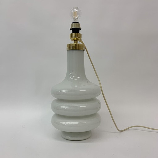 Vintage Tischlampe aus Glas und Metall, Deutschland 1970er