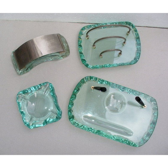Image 1 of Vintage-Kristallset für Schreibtisch von Pietro Chiesa für Fontana Arte, 1930er Jahre