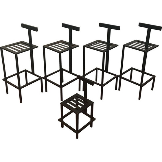Image 1 of Lot von 5 Vintage moderne Barhocker 1980er