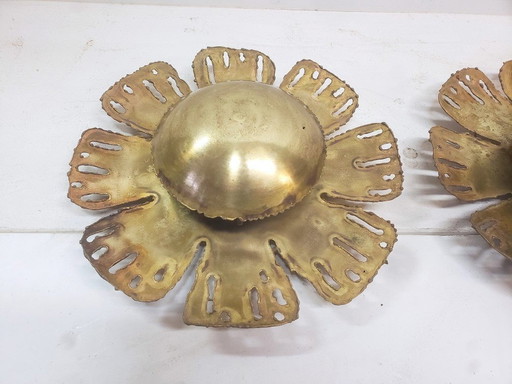 Svend Aage Holm, Paar Skandinavische Wandleuchten "Flower", 1960