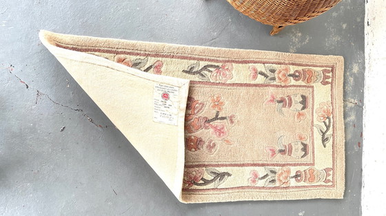 Image 1 of Vintage Veloursteppich Beige Rosé 118 X 60Cm