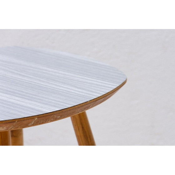 Image 1 of Vintage Hocker aus Holz und Formica, Tschechoslowakei 1960er Jahre