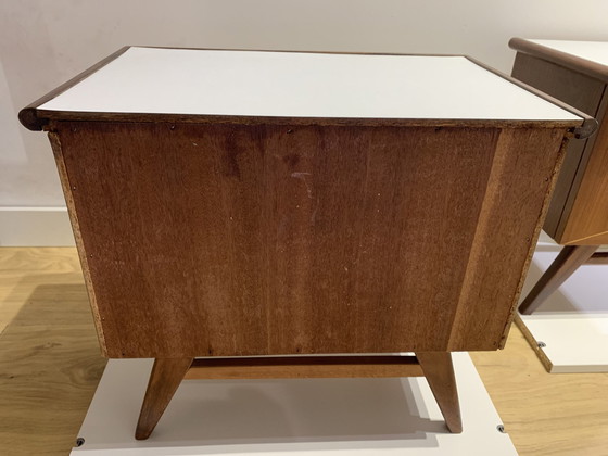 Image 1 of 2x Mid Century Nachttisch Teak