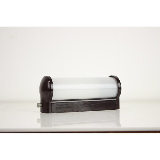 Vintage Art Deco Wandlampe aus Bakelit und Glas, Tschechoslowakei 1930