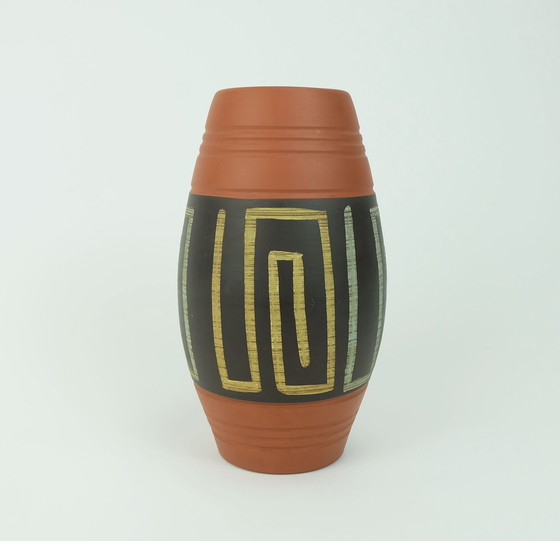 Image 1 of Vase Duemler & Breiden Modell 50/20 Sgraffito und abstrakte Dekor 1950S 1960S Wgp