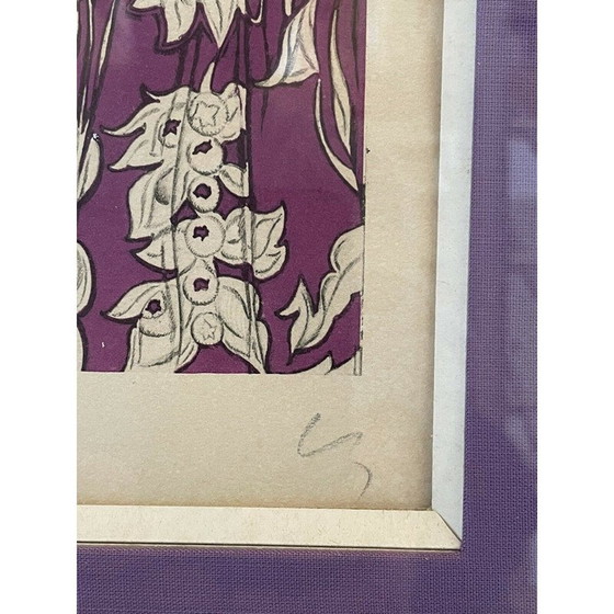 Image 1 of Vintage-Gemälde einer nackten, drapierten Frau von Genia Hadji Minache, 1949