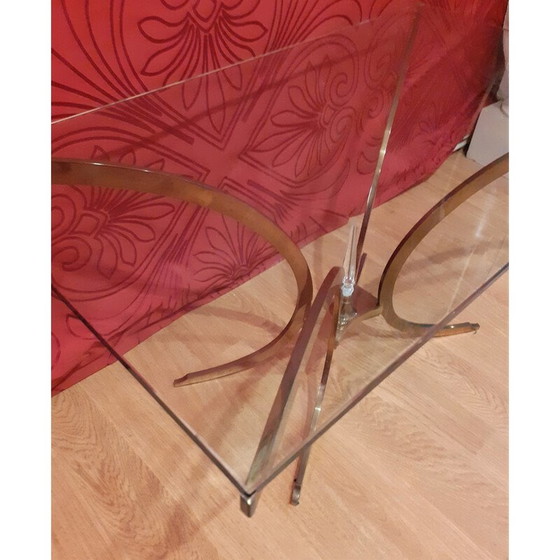 Image 1 of Vintage Couchtisch aus vergoldetem Metall und Glas