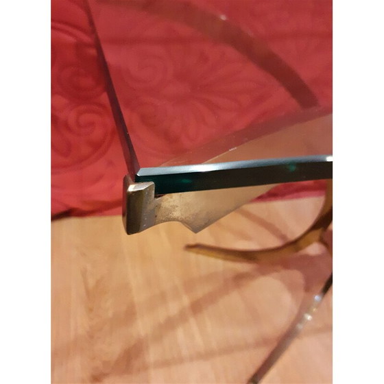 Image 1 of Vintage Couchtisch aus vergoldetem Metall und Glas