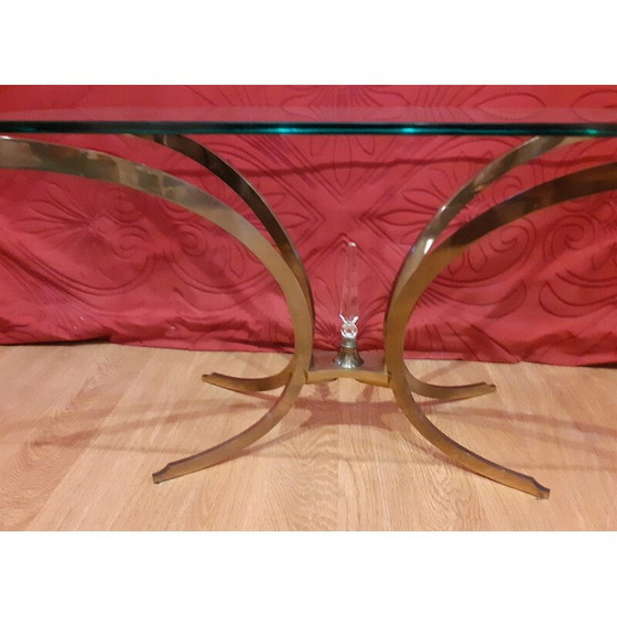 Image 1 of Vintage Couchtisch aus vergoldetem Metall und Glas