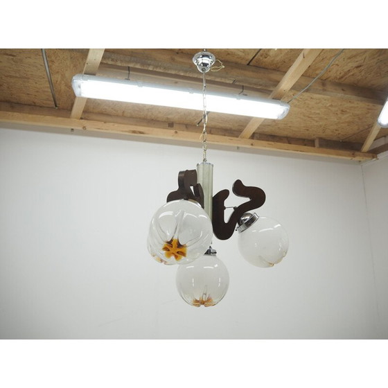 Image 1 of Mid Century Glas-Kronleuchter, Italien 1950er Jahre