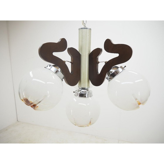 Image 1 of Mid Century Glas-Kronleuchter, Italien 1950er Jahre