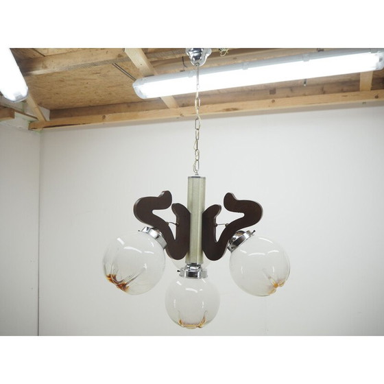 Image 1 of Mid Century Glas-Kronleuchter, Italien 1950er Jahre