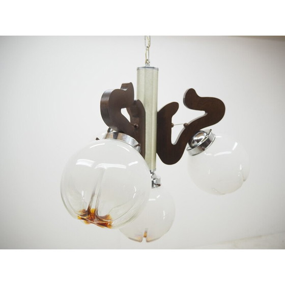 Image 1 of Mid Century Glas-Kronleuchter, Italien 1950er Jahre
