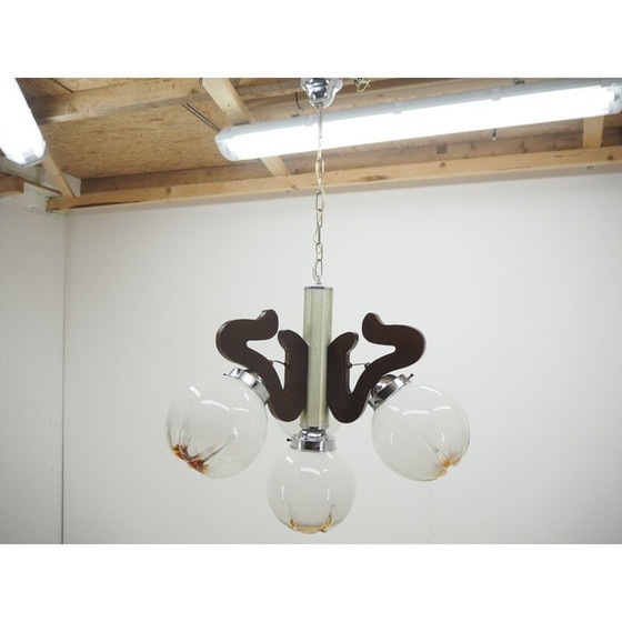 Image 1 of Mid Century Glas-Kronleuchter, Italien 1950er Jahre