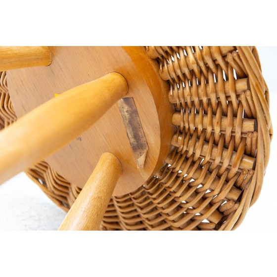 Image 1 of Vintage Rattanhocker von Jan Kalous für ÚLUV, Tschechoslowakei 1960er Jahre