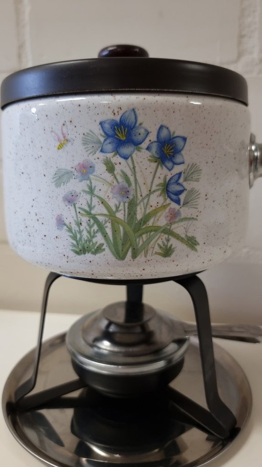 2136 Vintage Retro Fonduepfanne Fondueset Fondueset