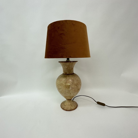 Image 1 of Tischlampe aus Marmor mit Mosaik von Maitland Smith, 1970er Jahre