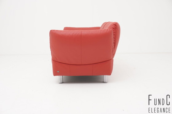 Image 1 of Rolf Benz 510 Dreisitzer Zweisitzer Couch Sofa Leder Rot Multifunktional