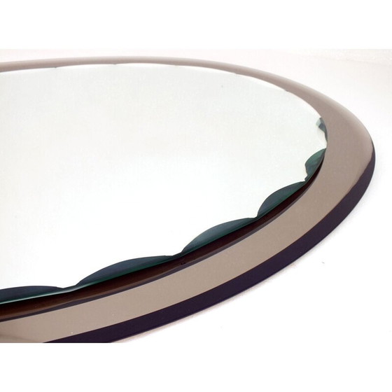 Image 1 of Vintage Spiegel 2 Glas-Kristall-Kunstwerk von Fontana Arte, Italien 1950