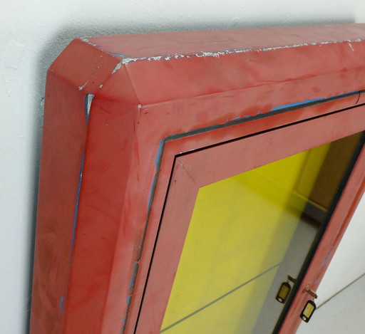 Nr. 2 von 2: große alte SHOWCASE Metall 60er Jahre Loft shabby Gastro Dekoration multifunktional