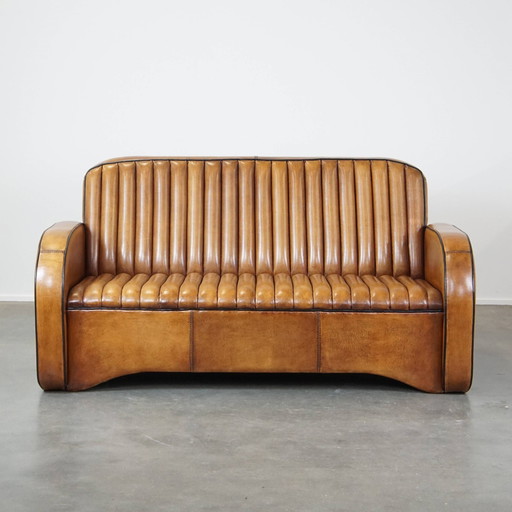 Art Deco Design 2,5-Sitzer Schafsfell Sofa