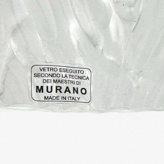 Image 1 of Paar moderne italienische Wandleuchten aus Messing und strukturiertem Muranoglas