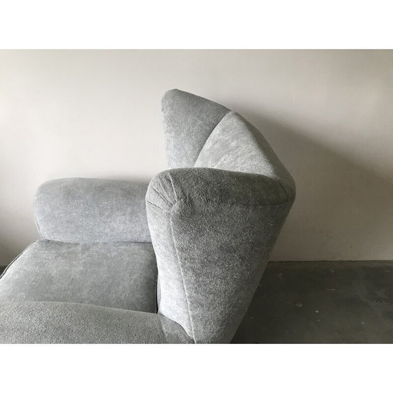 Image 1 of Paar italienische Vintage-Sessel aus perlgrauem Samt