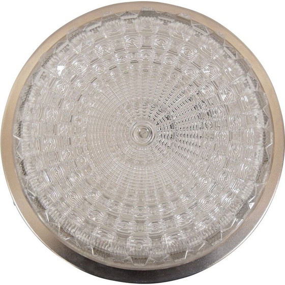 Image 1 of Vintage Deckenleuchte aus Glas und Metall von Pokrok Zilina, Tschechoslowakei 1970