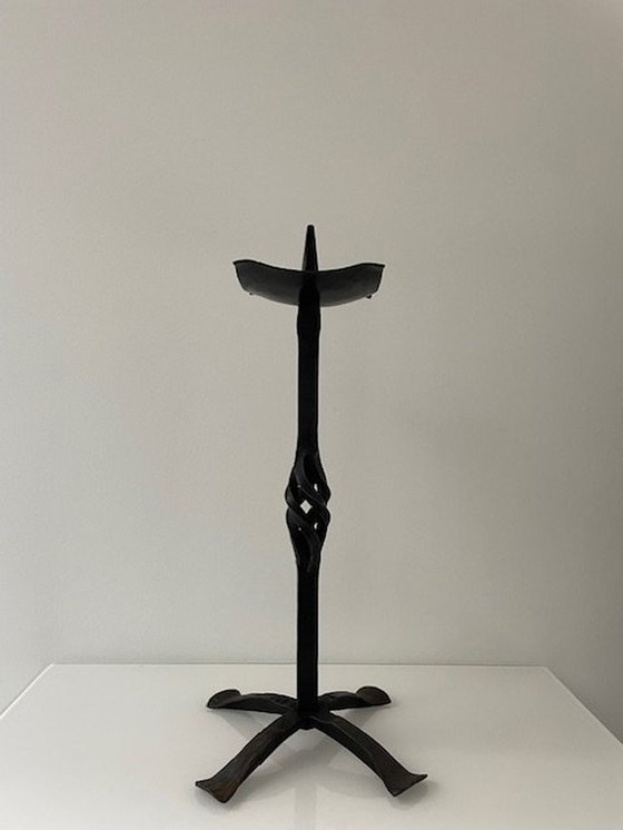Image 1 of Kerzenständer Vintage Brutalismus Schmiedeeisen (43Cm hoch!)