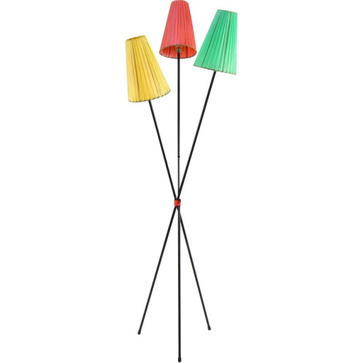 Vintage Stehlampe aus Eisenstange, Frankreich 1950