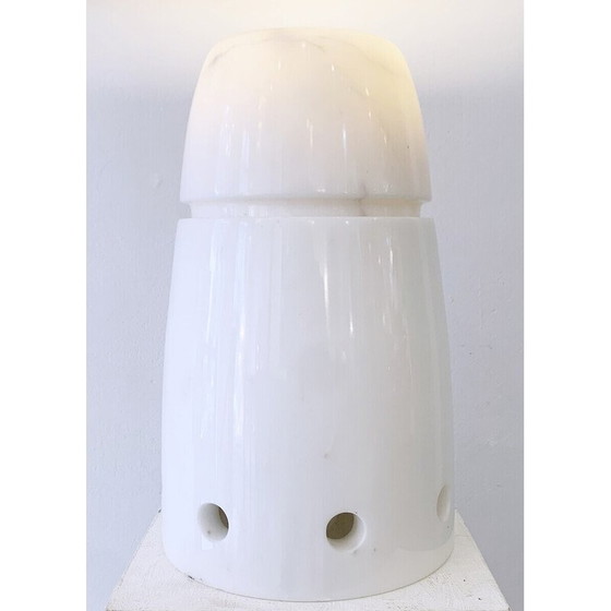 Image 1 of Vintage Lampe aus weißem Marmor, Italien 1970er