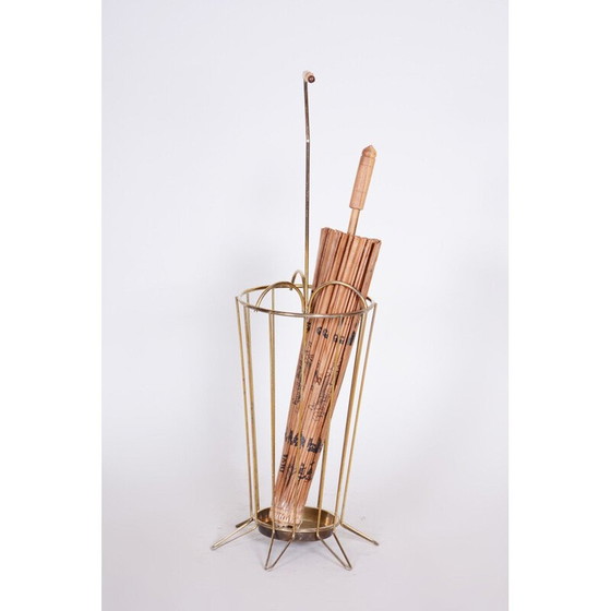 Image 1 of Regenschirmständer aus Messing im Art-Déco-Stil, Tschechische Republik 1950