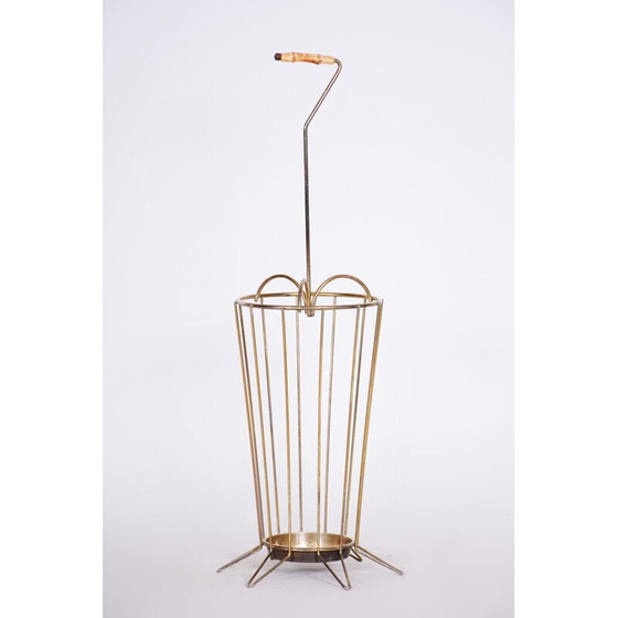 Image 1 of Regenschirmständer aus Messing im Art-Déco-Stil, Tschechische Republik 1950