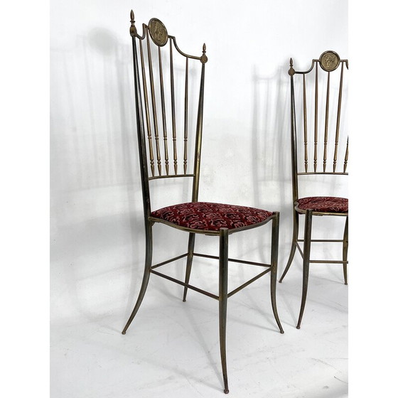 Image 1 of Ein Paar Chiavari-Stühle aus Messing, Italien 1950er Jahre