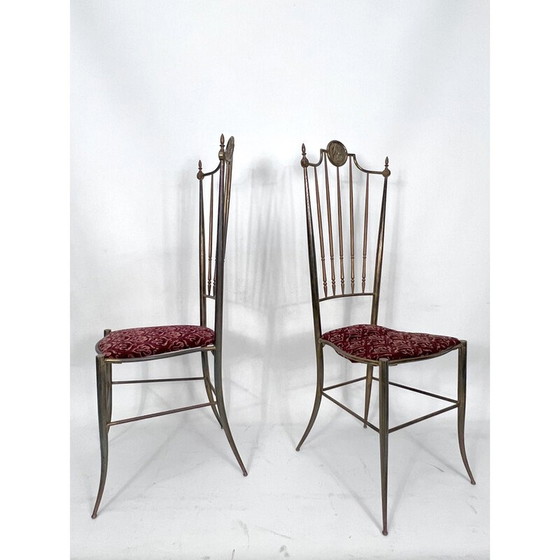 Image 1 of Ein Paar Chiavari-Stühle aus Messing, Italien 1950er Jahre