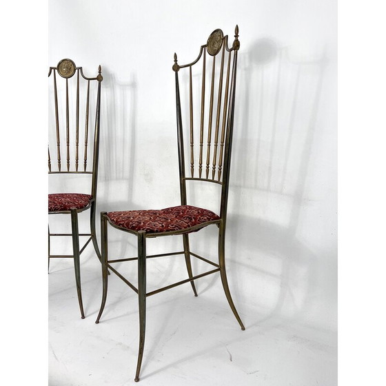 Image 1 of Ein Paar Chiavari-Stühle aus Messing, Italien 1950er Jahre