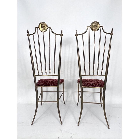 Image 1 of Ein Paar Chiavari-Stühle aus Messing, Italien 1950er Jahre