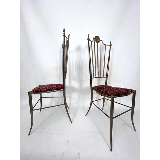 Image 1 of Ein Paar Chiavari-Stühle aus Messing, Italien 1950er Jahre