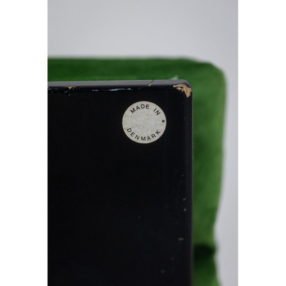 Image 1 of Posten von 6 Vintage-Sesseln aus weiß lackiertem Metall und Samt, Dänemark 1970